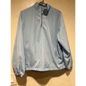 New Balance womens Large  Blue 1/4 Zip Windbreaker Pullover Mesh Lined Jacket